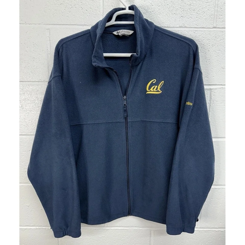 VTG Cal Berkeley Columbia Full Zip Blue Fleece Gold Fleece Jacket / Men's 2XL‎